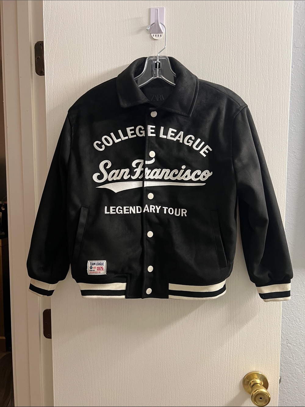 Zara Black Jacket with Embroidered Logo